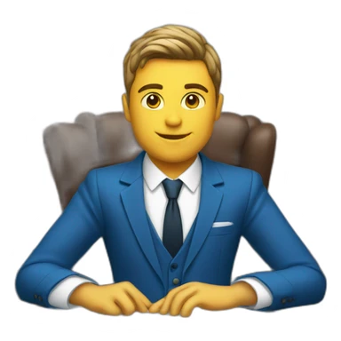 Posh-boy-with-blue-suit-managing-contract sticker