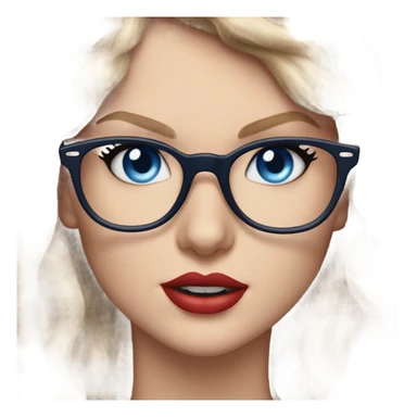Hyper Realistic Taylor Swift blue eyes and glasses  sticker