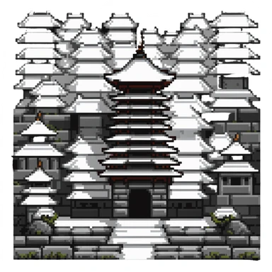 japanese pagoda building tile for ninja game sticker