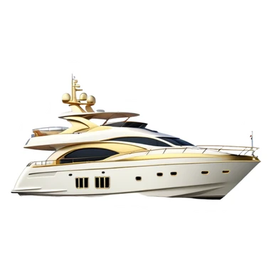 Luxury Yacht - Azimut 72 (Model Year: 2020) (Iconic colour: White with gold trim) sticker