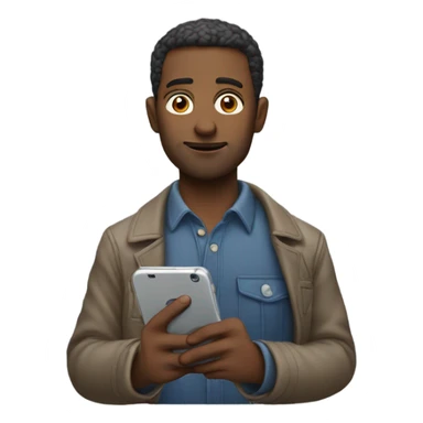 man looking at his phone sticker