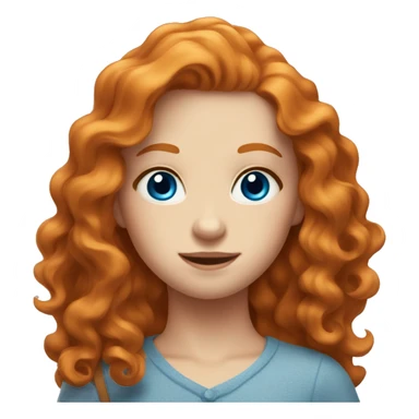 A beautiful ginger girl with wavy hair and blue eyes sticker