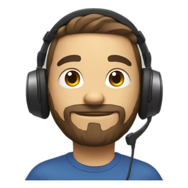 player of video games with his headphone sticker