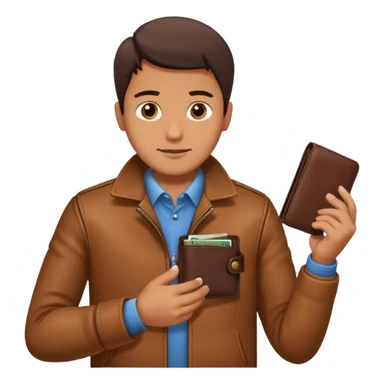 man taking out his wallet sticker