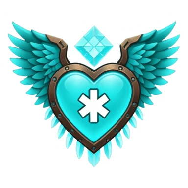 Dark Cyan Six Winged heart with minecraft warden soul sticker