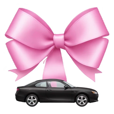 New black car with pink ribbon sticker