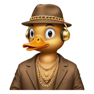 A gangster duck listening to rap music sticker