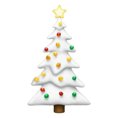white christmas tree with christmas lights sticker