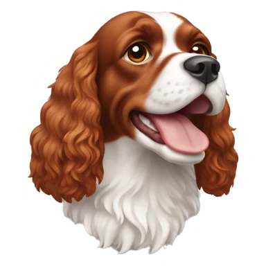 Red and white french britanny spaniel dog sticker