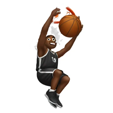black man dunk basket sticker