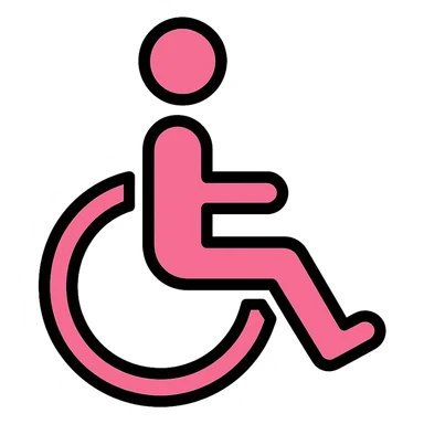 pink wheelchair symbol, modern minimal icon design sticker