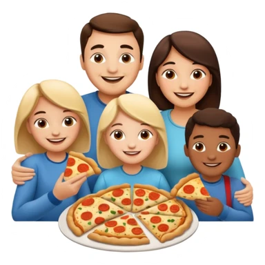 familia comiendo pizza y empanadas argentinas sticker