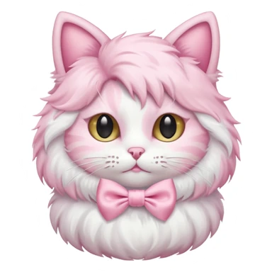 A pastel Pink cat 🐱 with a bow 🎀 sticker