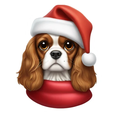King Charles spaniel with a Santa hat  sticker