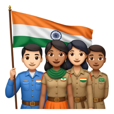 Indian Freedom fighters with the indian flag sticker