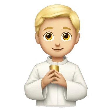 young, blond priest celebrating the eucharist sticker