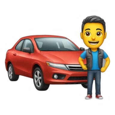 Cliente comprando carro sticker