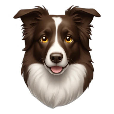 Dark brown border collie no white fur and lighter brown around eyes sticker