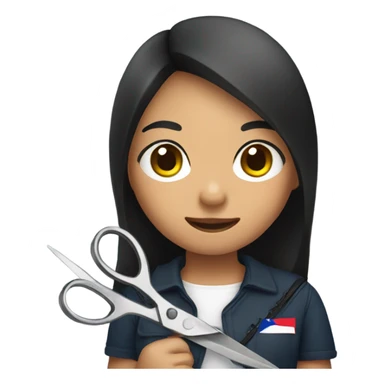 Filipino girl holding scissors sticker