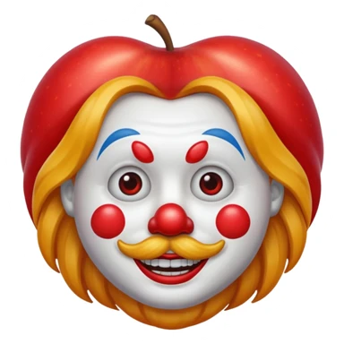 apple clown emoji with long hair sticker