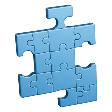 A Cambridge blue colored  piece of puzzle, half standing sticker