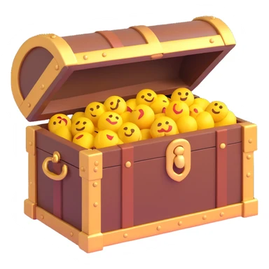 treasure chest, 3D emoji style sticker