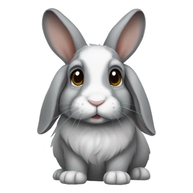Grey lop ear rabbit sticker