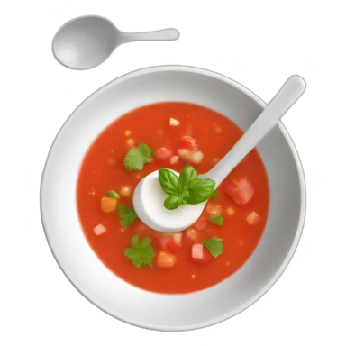 plain gazpacho soup white bowl sticker