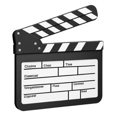 diagonal view of clapperboard outline, ultra simple black outlines only sticker