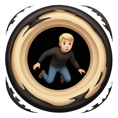 Man in black hole sticker