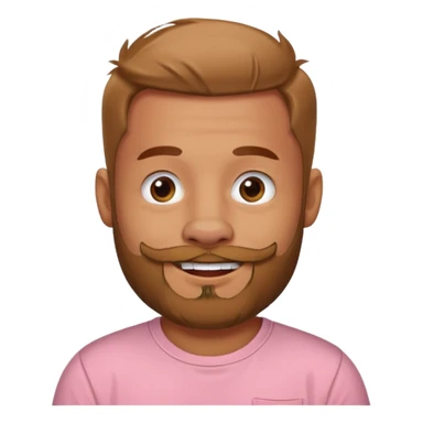 mischevious devil guy thats not scary, just a t-shirt with a beard and a pig nose sticker