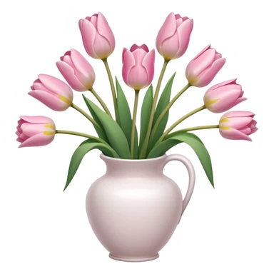 Light pink tulips in white vase sticker