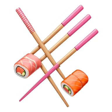 Two pink sushi chopsticks  sticker