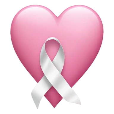 pink heart with white ribbon on it sticker