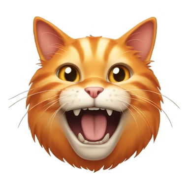 orange cat with fangs sticker