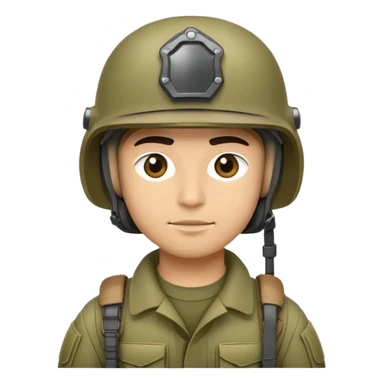 soldier with military gear and helmet sticker