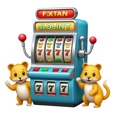 animals playing a slot machine sticker