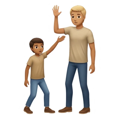 Short person hitting tall person  sticker