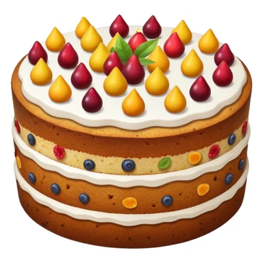 whole fruit cake with no frosting, simple, clear sticker