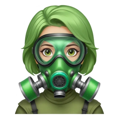 glitter green viper valorant female gas mask sticker