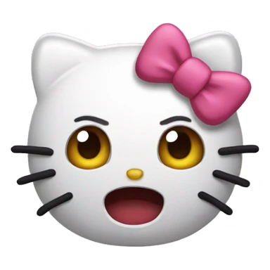 scared hello kitty sticker