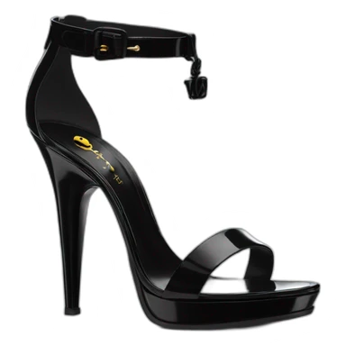 YSL TRIBUTE heel SANDAL black PATENT LEATHER sticker