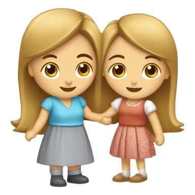 de dos amigas que se ven después de que una se fue a otra cuidad sticker