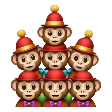 3 monkeys at the circus  sticker