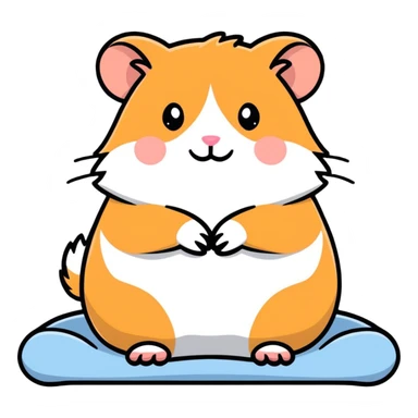 Hamster on the bed sticker