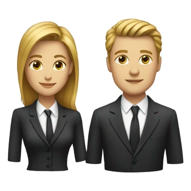 man and woman in suits sticker