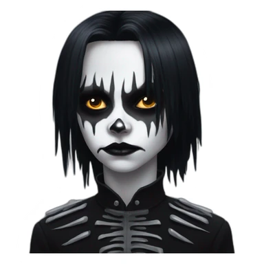 Goth kid with a corpse paint makeup sticker