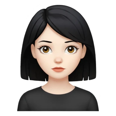 white woman with choppy black hair sticker