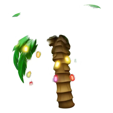 Palm tree with colorful Christmas lights around it sticker