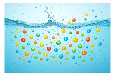 focus sull'acqua a tutto schermo e i micronutrienti contenuti in essa sticker